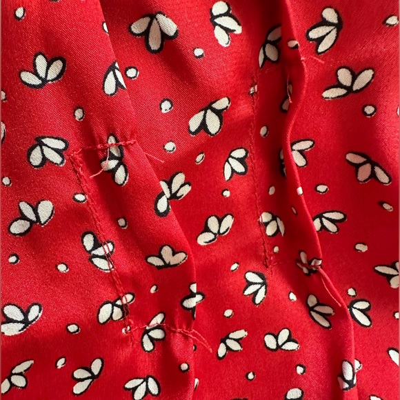 Vintage lace Peter Pan collared floral print button front midi dress- M/L - Picture 9 of 9